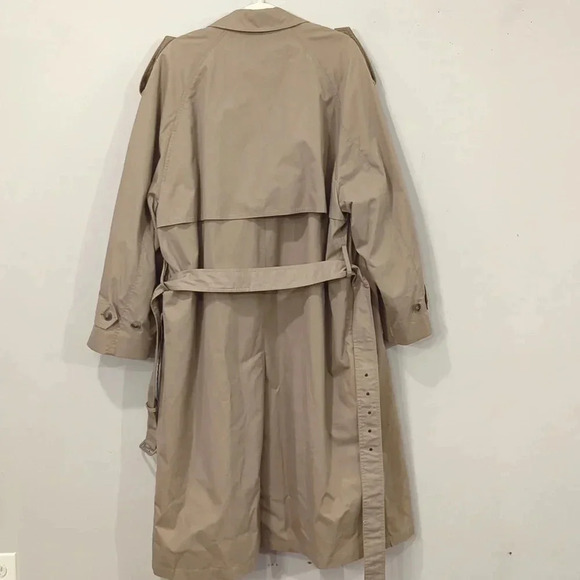 Towne London Fog Trench Coat Tan Long size 44R Removable Wool Liner - Picture 8 of 11